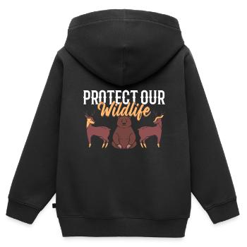 Tierliebhaber Wildtier-Rehabilitator - Kinder Premium Organic Zip Hoodie - Schwarz - Hinten - AI Model Kid Male (0cm)