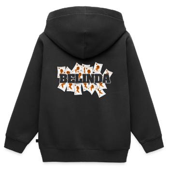 Vegas Belinda - Kinder Premium Organic Zip Hoodie - Schwarz - Hinten - AI Model Kid Male (0cm)