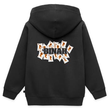 Binah als Vegas - Kinder Premium Organic Zip Hoodie - Schwarz - Hinten - AI Model Kid Male (0cm)