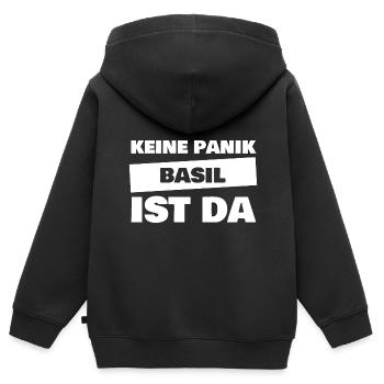 Cadeau pour le basilic - Sweat Premium à capuche zippé enfant bio - noir - Dos - AI Model Kid Male (0cm)