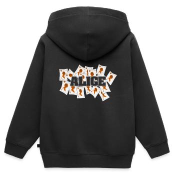 Geschenk für Alice - Kinder Premium Organic Zip Hoodie - Schwarz - Hinten - AI Model Kid Male (0cm)