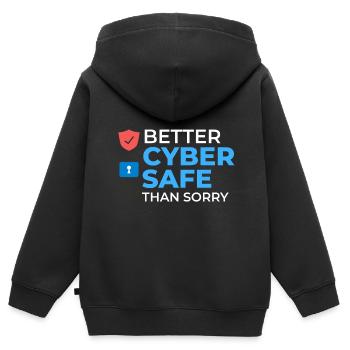 Cyber Security Information Computer Sicherheit - Kinder Premium Organic Zip Hoodie - Schwarz - Hinten - AI Model Kid Male (0cm)
