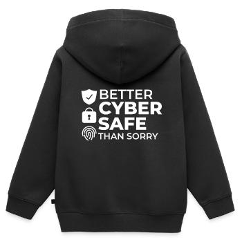 Cyber Security Information Computer Sicherheit - Kinder Premium Organic Zip Hoodie - Schwarz - Hinten - AI Model Kid Male (0cm)