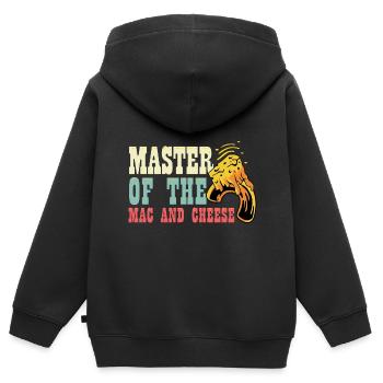 Maccaroni et fromage Nourriture Vlogger Cadeau - Sweat Premium à capuche zippé enfant bio - noir - Dos - AI Model Kid Male (0cm)