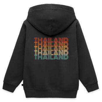 Thailand - Kinder Premium Organic Zip Hoodie - Schwarz - Hinten - AI Model Kid Male (0cm)