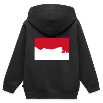 Indonesien - Kinder Premium Organic Zip Hoodie - Schwarz - Hinten - AI Model Kid Male (0cm)