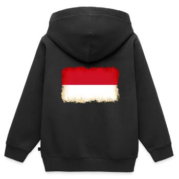 Indonesien - Kinder Premium Organic Zip Hoodie - Schwarz - Hinten - AI Model Kid Male (0cm)