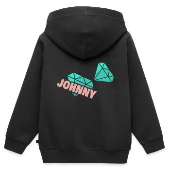 Papa Johnny - Sweat Premium à capuche zippé enfant bio - noir - Dos - AI Model Kid Male (0cm)