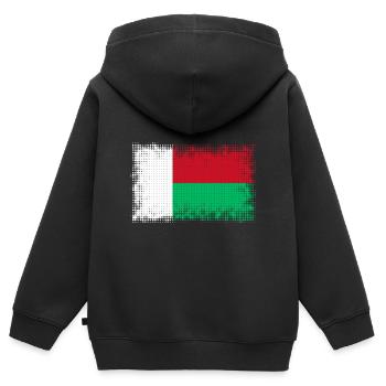 Drapeau de Madagascar - Sweat Premium à capuche zippé enfant bio - noir - Dos - AI Model Kid Male (0cm)