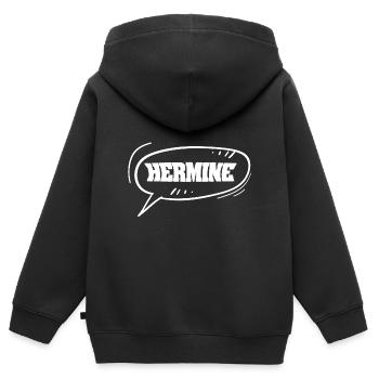Hermine als Vorname - Kinder Premium Organic Zip Hoodie - Schwarz - Hinten - AI Model Kid Male (0cm)
