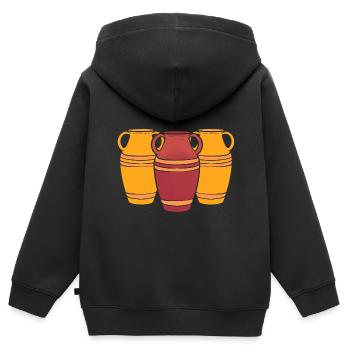 Vintage Vase Keramikdesigner - Kinder Premium Organic Zip Hoodie - Schwarz - Hinten - AI Model Kid Male (0cm)