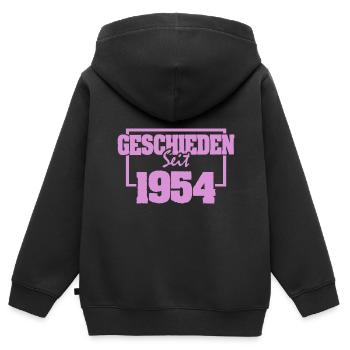 1954 - Kinder Premium Organic Zip Hoodie - Schwarz - Hinten - AI Model Kid Male (0cm)