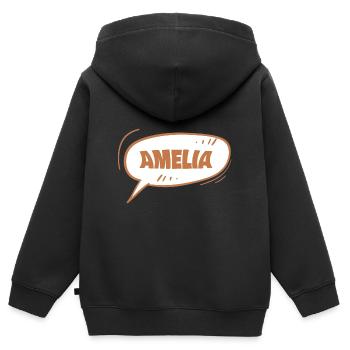 Amelia Amelia - Kinder Premium Organic Zip Hoodie - Schwarz - Hinten - AI Model Kid Male (0cm)