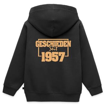 Geschieden 1957 - Kinder Premium Organic Zip Hoodie - Schwarz - Hinten - AI Model Kid Male (0cm)