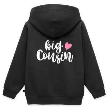 Ich werde Große Cousine 2025 Mädchen Regenbogen - Kinder Premium Organic Zip Hoodie - Schwarz - Hinten - AI Model Kid Male (0cm)