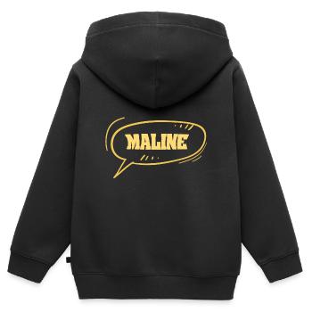 Maline comme prénom - Sweat Premium à capuche zippé enfant bio - noir - Dos - AI Model Kid Male (0cm)