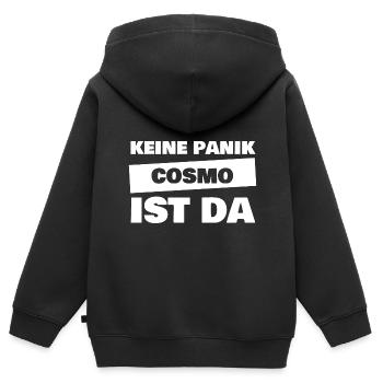 Cosmo comme prénom - Sweat Premium à capuche zippé enfant bio - noir - Dos - AI Model Kid Male (0cm)