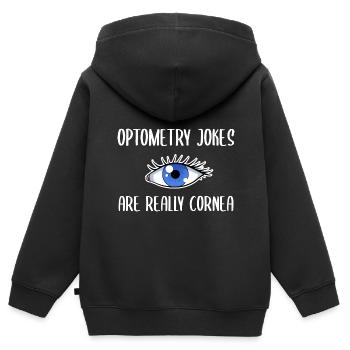 Lustiger Augenarzt Augenärztin - Kinder Premium Organic Zip Hoodie - Schwarz - Hinten - AI Model Kid Male (0cm)