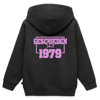 1979 - Sweat Premium à capuche zippé enfant bio - noir - Dos - AI Model Kid Male (0cm)