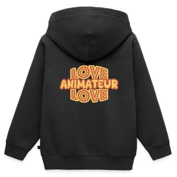 Animateur als Job - Kinder Premium Organic Zip Hoodie - Schwarz - Hinten - AI Model Kid Male (0cm)