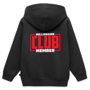 Millionaire Club Member 36 - Kinder Premium Organic Zip Hoodie - Schwarz - Hinten - AI Model Kid Male (0cm)