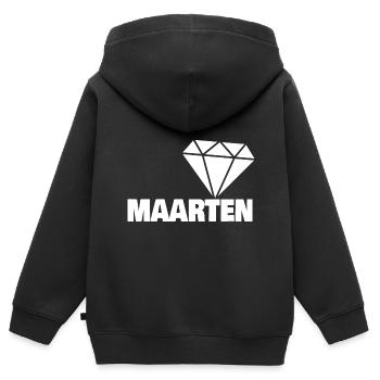 Maarten en tant que noble - Sweat Premium à capuche zippé enfant bio - noir - Dos - AI Model Kid Male (0cm)
