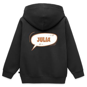 Julia als Julia - Kinder Premium Organic Zip Hoodie - Schwarz - Hinten - AI Model Kid Male (0cm)