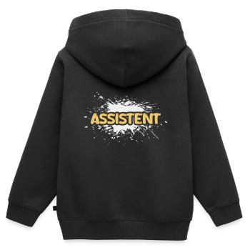 Assistant - Kids Premium Organic Zip-up Hoodie - black - Back - AI Model Kid Male (0cm)