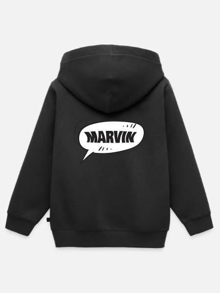 Marvin Marvin - Kids Premium Organic Zip-up Hoodie - black