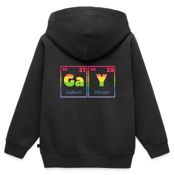 Gay Pride - Kinder Premium Organic Zip Hoodie - Schwarz - Hinten - AI Model Kid Male (0cm)