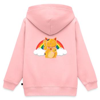 Glückskatze Maneki Neko Japanische Glückskatze - Kinder Premium Organic Zip Hoodie - Rosa - Hinten - AI Model Kid Female (0cm)