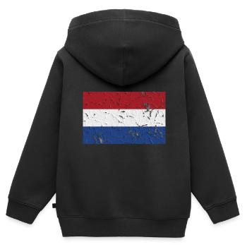 Pays-Bas - Sweat Premium à capuche zippé enfant bio - noir - Dos - AI Model Kid Male (0cm)