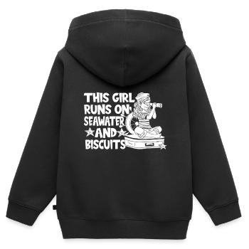 Seglen Segelboot Segler - Kinder Premium Organic Zip Hoodie - Schwarz - Hinten - AI Model Kid Male (0cm)