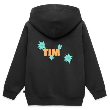 Edelweiß Tim - Kinder Premium Organic Zip Hoodie - Schwarz - Hinten - AI Model Kid Male (0cm)