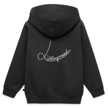 Zeige deine Verbundenheit - Kinder Premium Organic Zip Hoodie - Schwarz - Hinten - AI Model Kid Male (0cm)