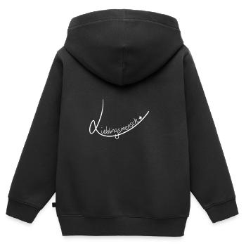 Zeige deine Verbundenheit - Kinder Premium Organic Zip Hoodie - Schwarz - Hinten - AI Model Kid Male (0cm)