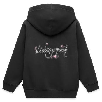 Zeige deine Verbundenheit - Kinder Premium Organic Zip Hoodie - Schwarz - Hinten - AI Model Kid Male (0cm)