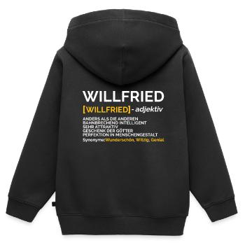 Scott - Sweat Premium à capuche zippé enfant bio - noir - Dos - AI Model Kid Male (0cm)