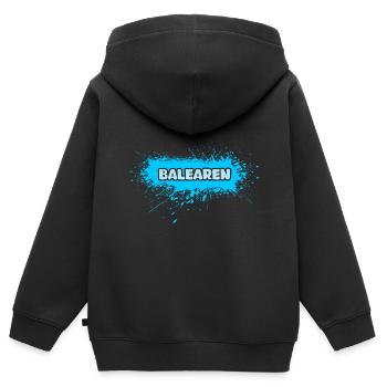 Sonne Balearen - Kinder Premium Organic Zip Hoodie - Schwarz - Hinten - AI Model Kid Male (0cm)