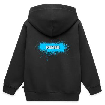 Kemer als Sonne - Kinder Premium Organic Zip Hoodie - Schwarz - Hinten - AI Model Kid Male (0cm)
