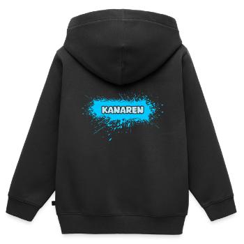 Les îles Canaries comme le soleil - Sweat Premium à capuche zippé enfant bio - noir - Dos - AI Model Kid Male (0cm)