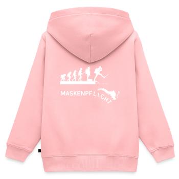 Evolution Taucher Maskenpflicht - Kinder Premium Organic Zip Hoodie - Rosa - Hinten - AI Model Kid Female (0cm)