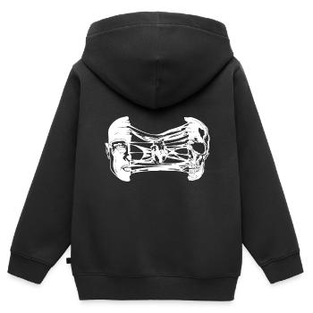 Mensch Totenkopf Herz Gehirn Gothic Okkult Skull - Kinder Premium Organic Zip Hoodie - Schwarz - Hinten - AI Model Kid Male (0cm)