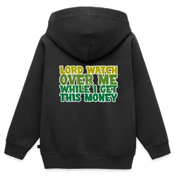 Lord Watch Over Me While I Get This Money 4 - Kinder Premium Organic Zip Hoodie - Schwarz - Hinten - AI Model Kid Male (0cm)