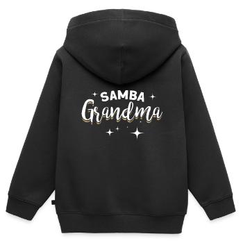 Samba - Kinder Premium Organic Zip Hoodie - Schwarz - Hinten - AI Model Kid Male (0cm)