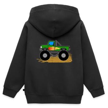Cooler Monstertruck für Kinder - Kinder Premium Organic Zip Hoodie - Schwarz - Hinten - AI Model Kid Male (0cm)
