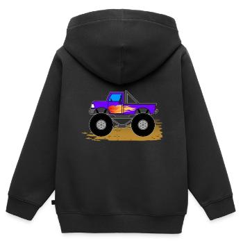 Cooler Monstertruck für Mädchen - Kinder Premium Organic Zip Hoodie - Schwarz - Hinten - AI Model Kid Male (0cm)