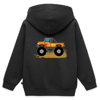 Monstertruck Geschenkidee für Kinder - Kinder Premium Organic Zip Hoodie - Schwarz - Hinten - AI Model Kid Male (0cm)