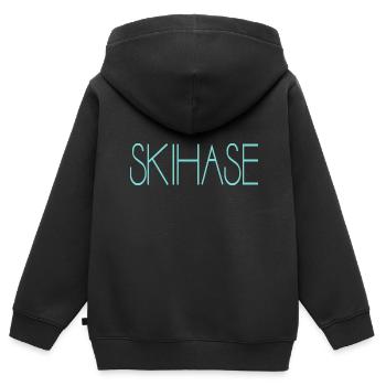 Skihase - Kinder Premium Organic Zip Hoodie - Schwarz - Hinten - AI Model Kid Male (0cm)