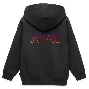 Skihase - Kinder Premium Organic Zip Hoodie - Schwarz - Hinten - AI Model Kid Male (0cm)